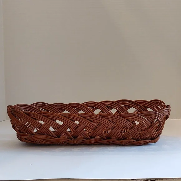 Wicker bread baguette basket French serving vtg willow - Picture 8 of 12